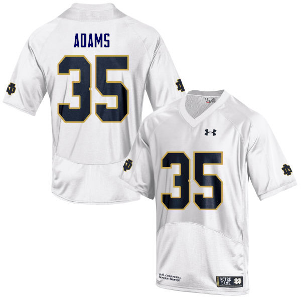 Men's NCAA Notre Dame Fighting Irish #35 David Adams Stitched College Under Armour Authentic White Football Jersey AS10W87SL